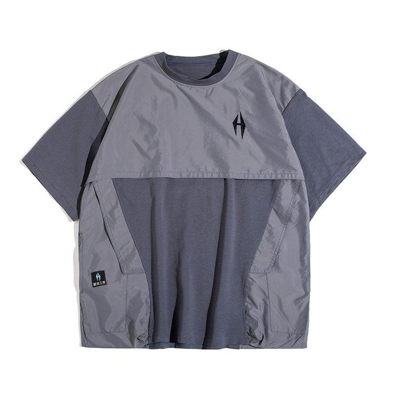 Functional wind pocket tooling round neck half-sleeved T-shirt - WAlMYe #