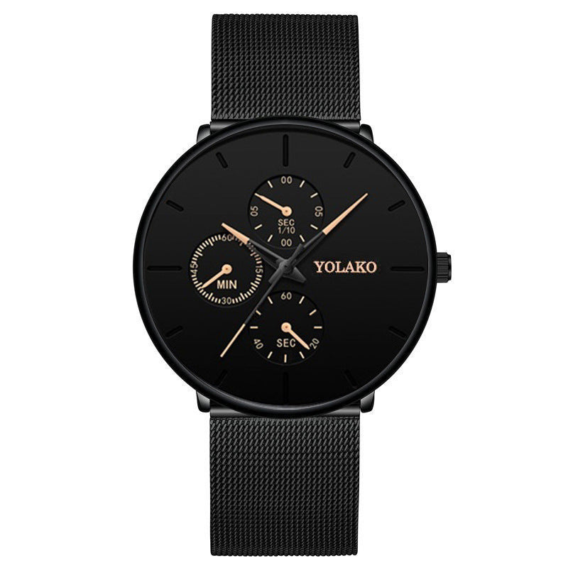 Fashionable ultra-thin mesh belt men's watch - WAlMYe #