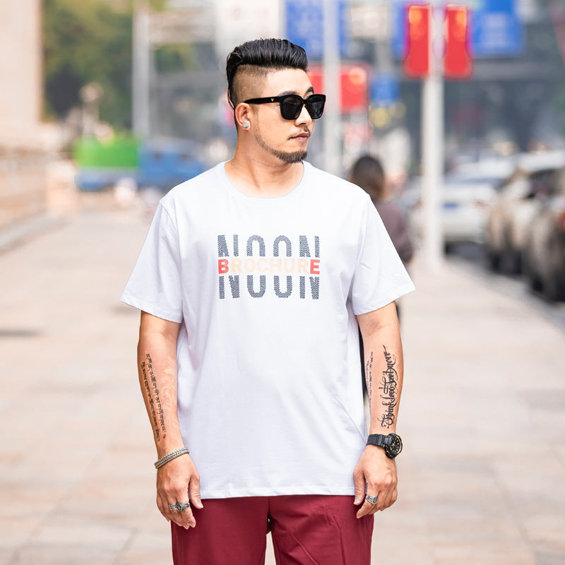 Fashion Plus Fattening Men's Fat Short Sleeve T-shirt - WAlMYe #