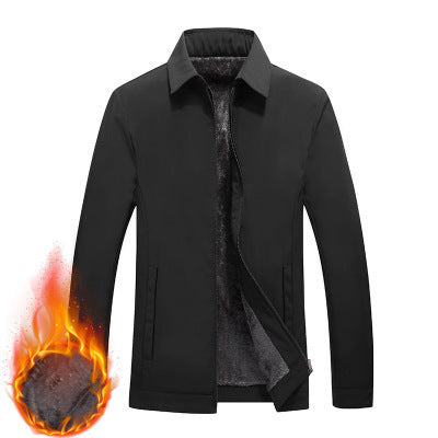Thickened Middle-Aged And Elderly Men's Jacket Fit Lapel