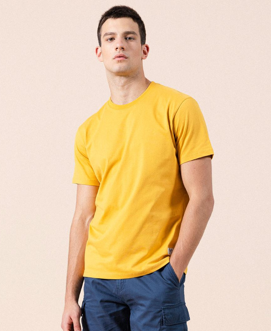 Pure Cotton Simple Multi-color Optional Home Solid Color Round Neck Short-sleeved T-shirt All-match - WAlMYe #