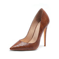 Snake skin Grey Pink women's single shoes - WAlMYe #