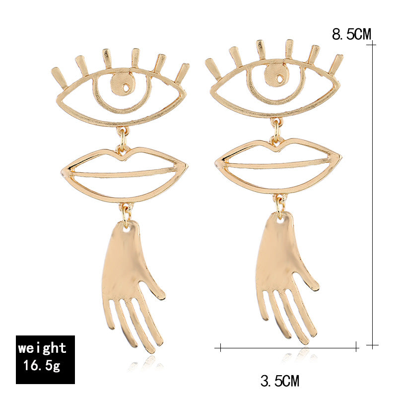Eye mouth hand pendant earrings - WAlMYe #