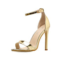 High Heels Gold And Silver Wedding Shoes Plus Size - WAlMYe #