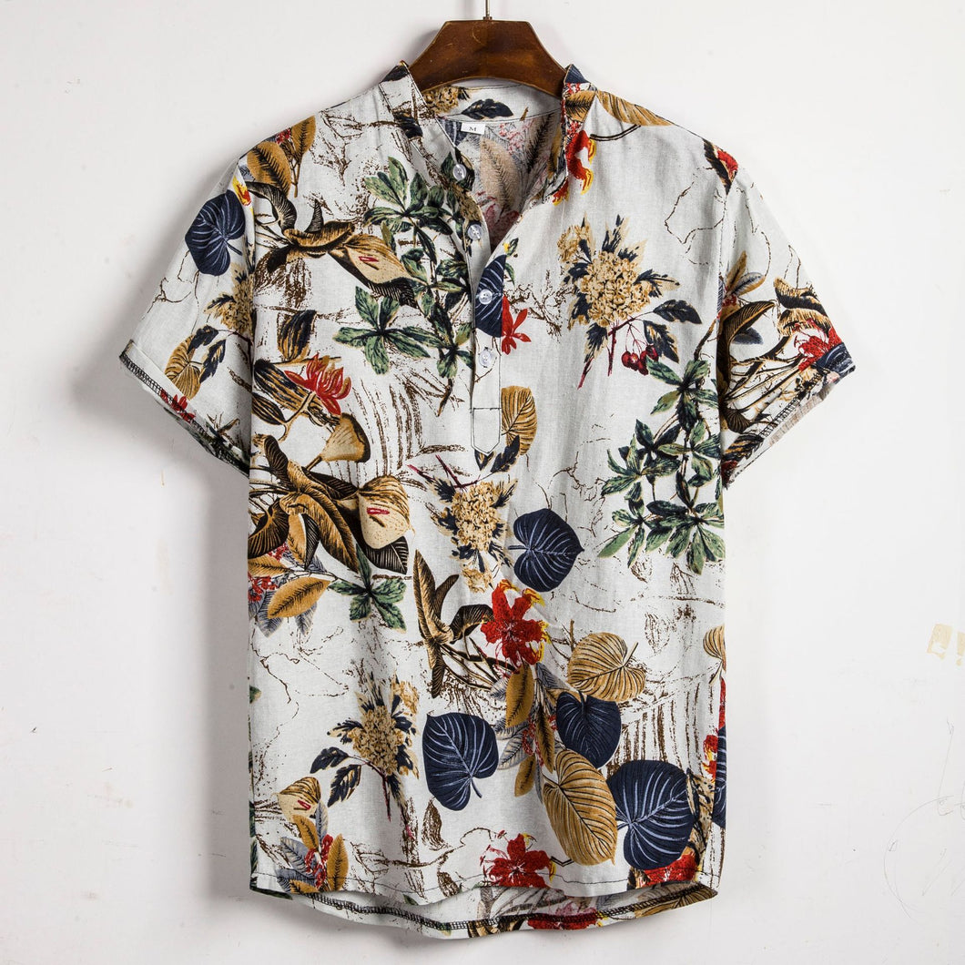 New Men's Hot-selling Floral Short Sleeve Shirt - WAlMYe #