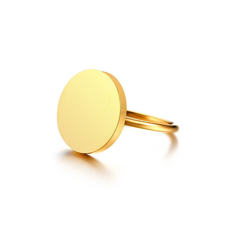 Stainless steel round ladies ring - WAlMYe #