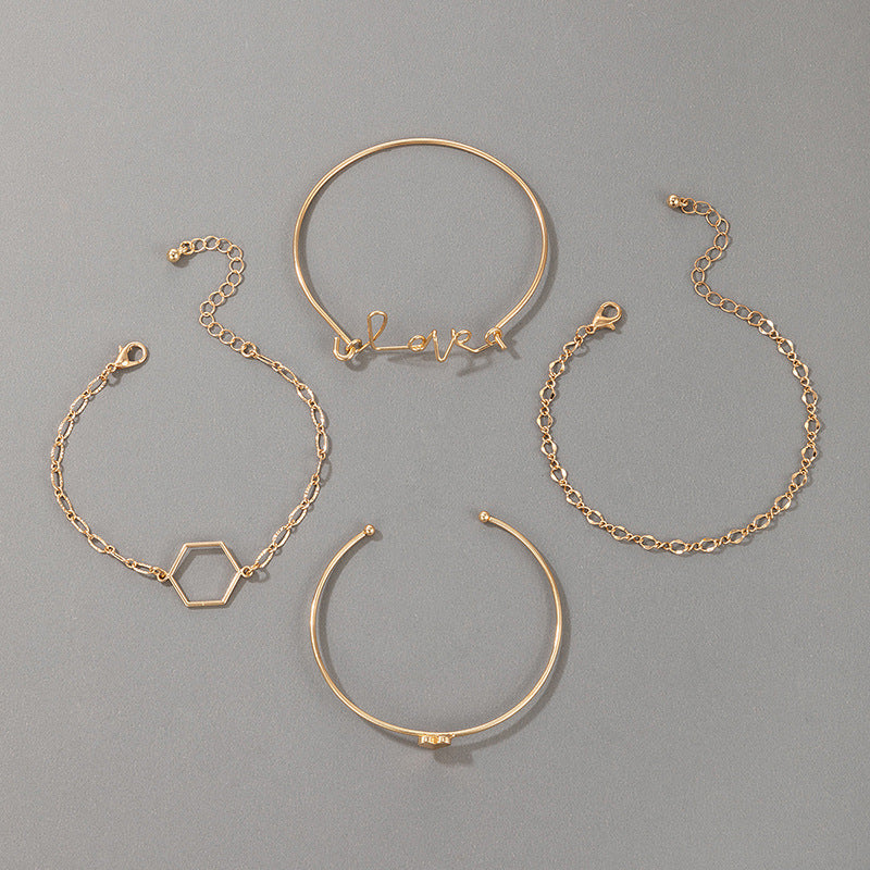 Geometric Simple Ins Style Fashion 4-piece Bracelet Female - WAlMYe #