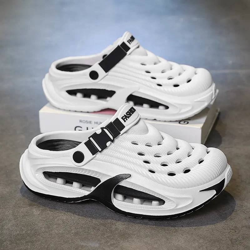Men'S Summer Thick-Sole Non-Slip Quick-Drying Clogs - Waterproof Slide Slippers with Comfortable Arch Support, Durable Outdoor Design plus Size Slippers Tiktokshopbacktoschool