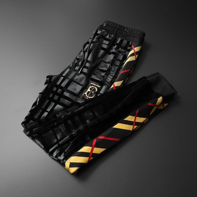 Men's Velvet Stand Collar Casual Trouser Suit - WAlMYe #