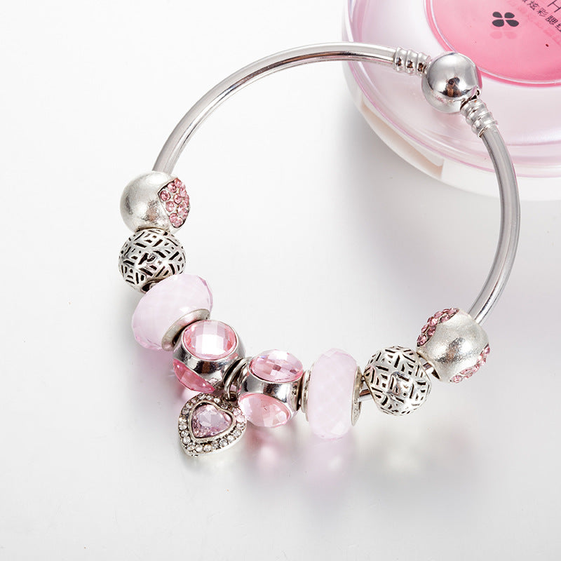DIY peach heart pendant ladies bracelet - WAlMYe #
