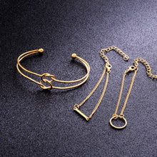 Load image into Gallery viewer, Women&#39;s Fashion Punk Bracelet Simple Double Knot Loop Metal Chain Bracelet Bohemian Retro Jewelry Accessories
