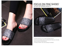 Load image into Gallery viewer, Studded sequin slippers
