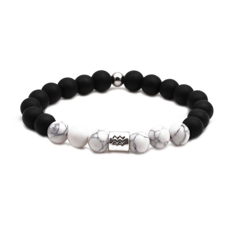 Twelve constellation black frosted bracelet - WAlMYe #