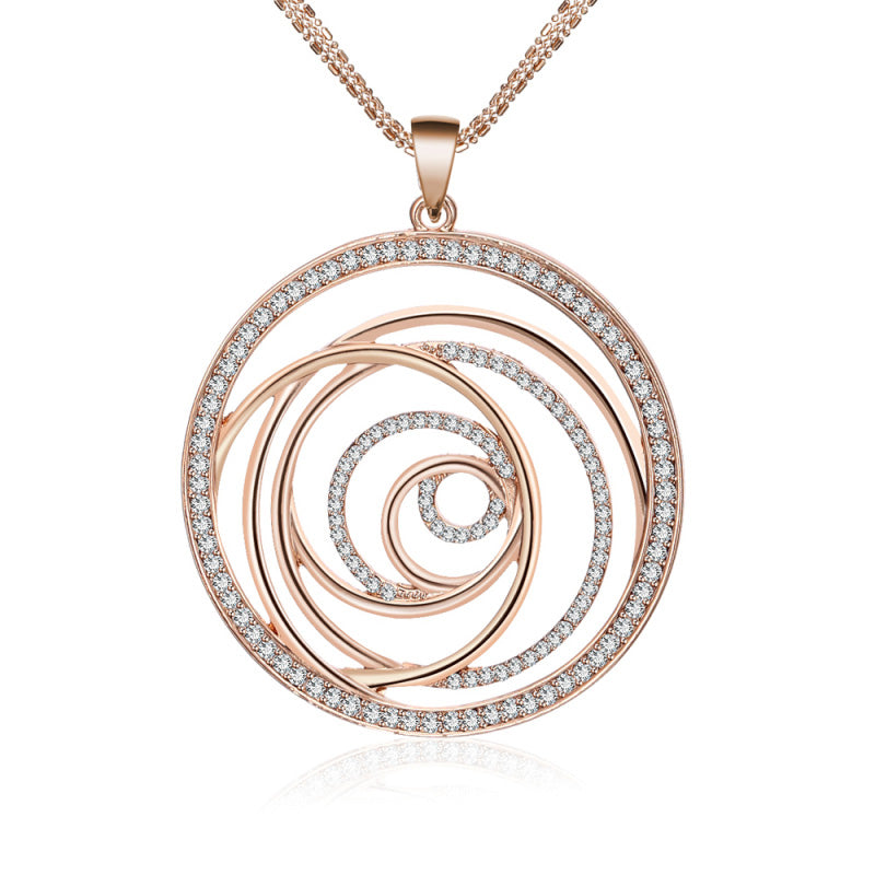 Round hollow sweater chain flower of life long necklace - WAlMYe #