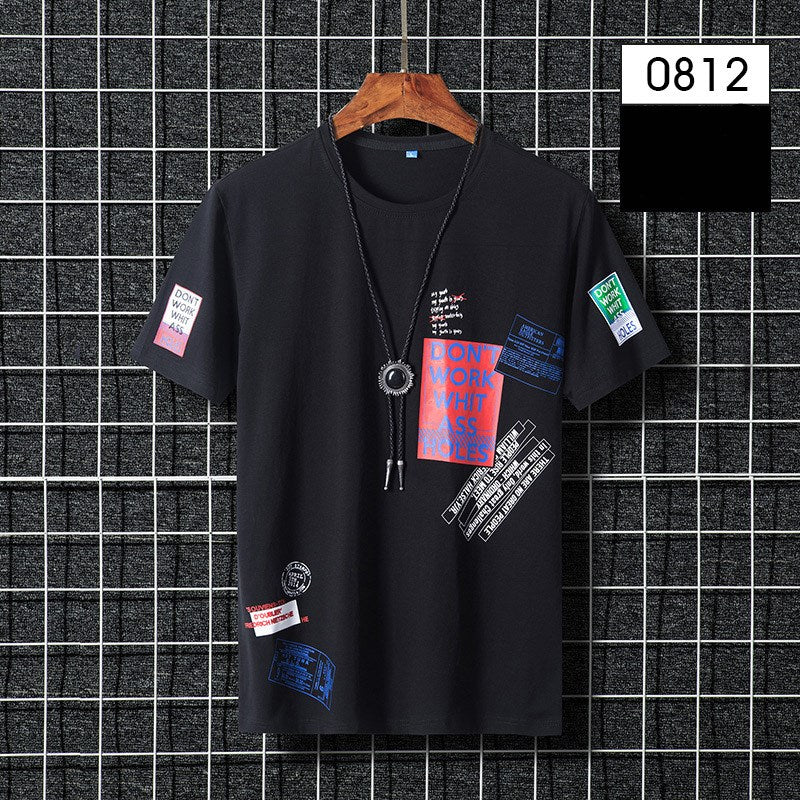 Large cotton round neck T-shirt for men - WAlMYe #