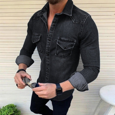 Slim-fit jacket denim fabric men's jacket