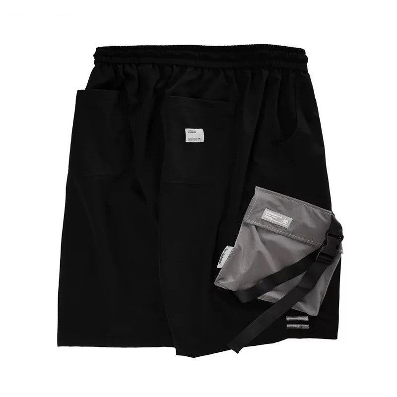 Contrast ribbon Work Shorts - WAlMYe #