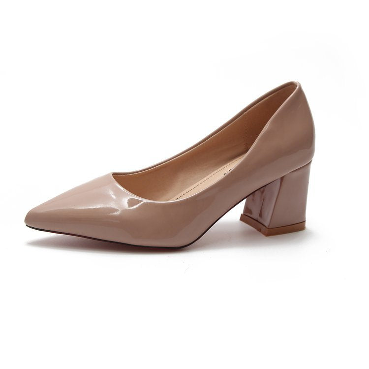 Summer New Pointed Shallow Mouth Thick Heel High Heels - WAlMYe #