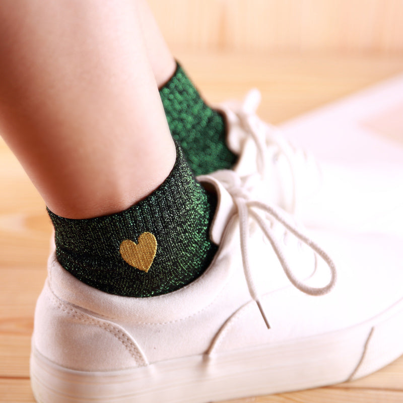 Shiny filigree ladies boat socks - WAlMYe #