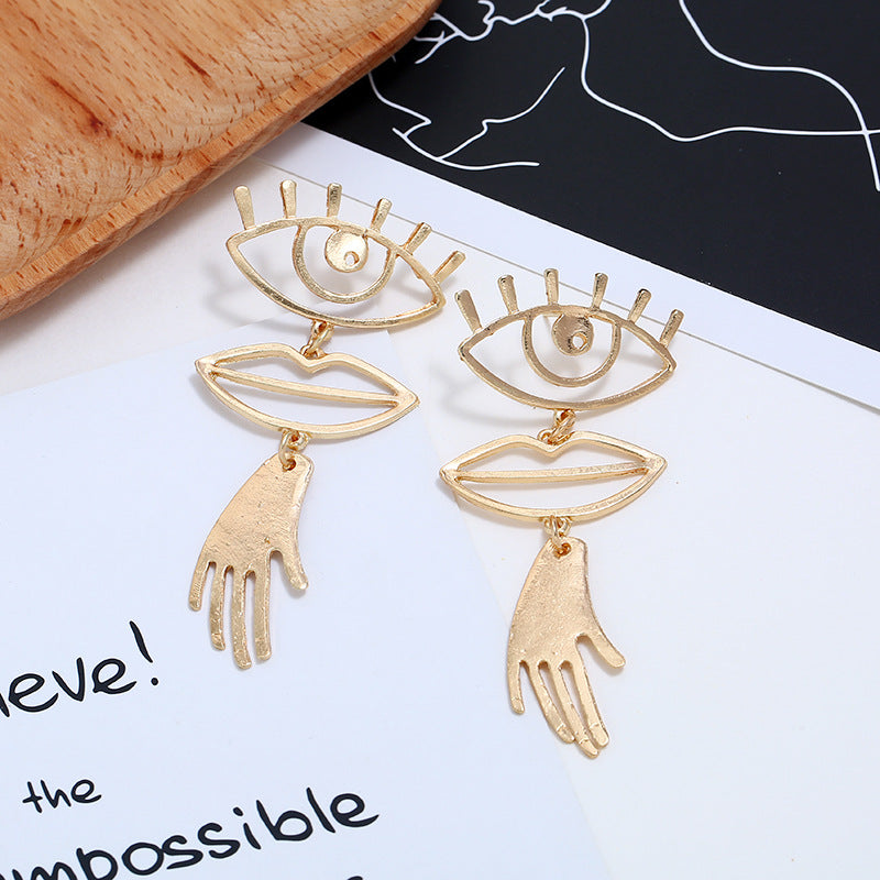 Eye mouth hand pendant earrings - WAlMYe #