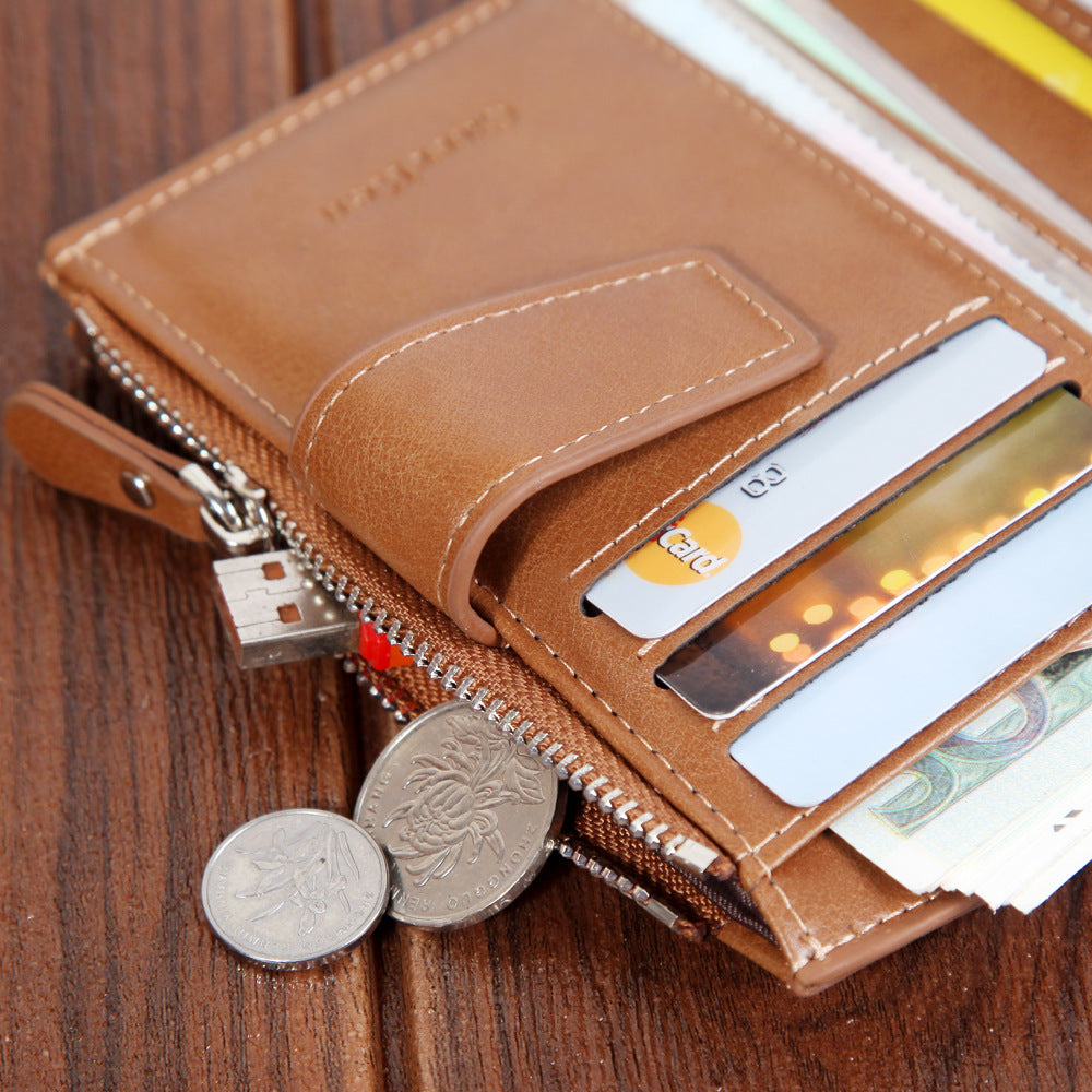 Men's Wallet Short Button Wallet Large Capacity - WAlMYe #