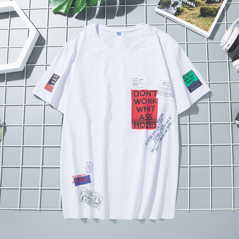 Large cotton round neck T-shirt for men - WAlMYe #