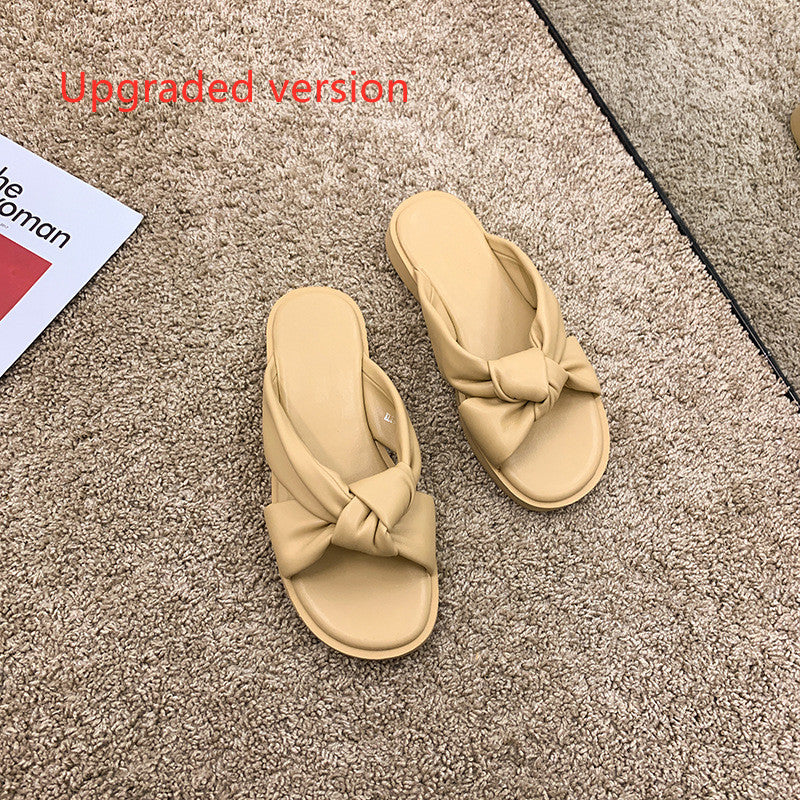 Simple Black Low-heel Soft-soled Slippers Summer - WAlMYe #