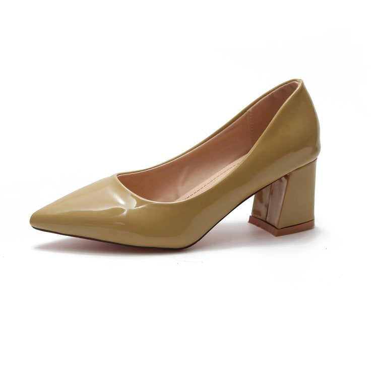 Summer New Pointed Shallow Mouth Thick Heel High Heels - WAlMYe #