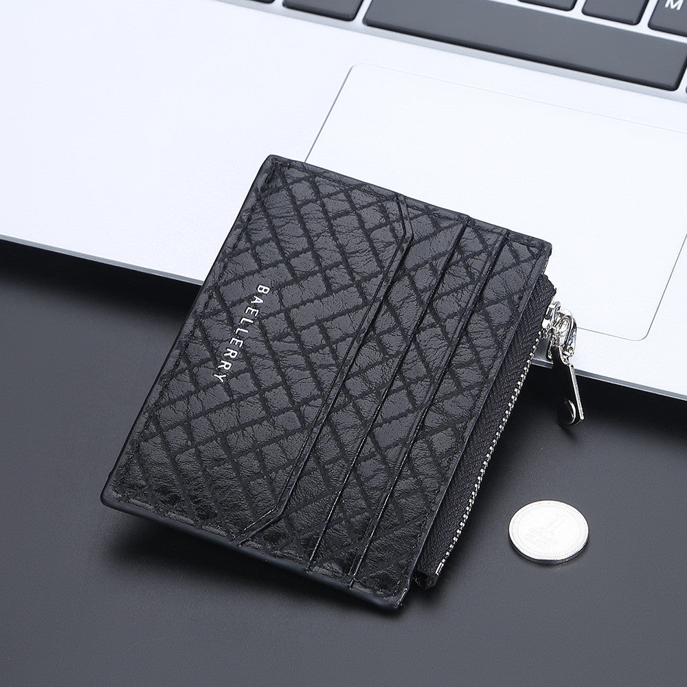 Men's Small Card Bag Euro American Plaid Fashion Clip - WAlMYe #