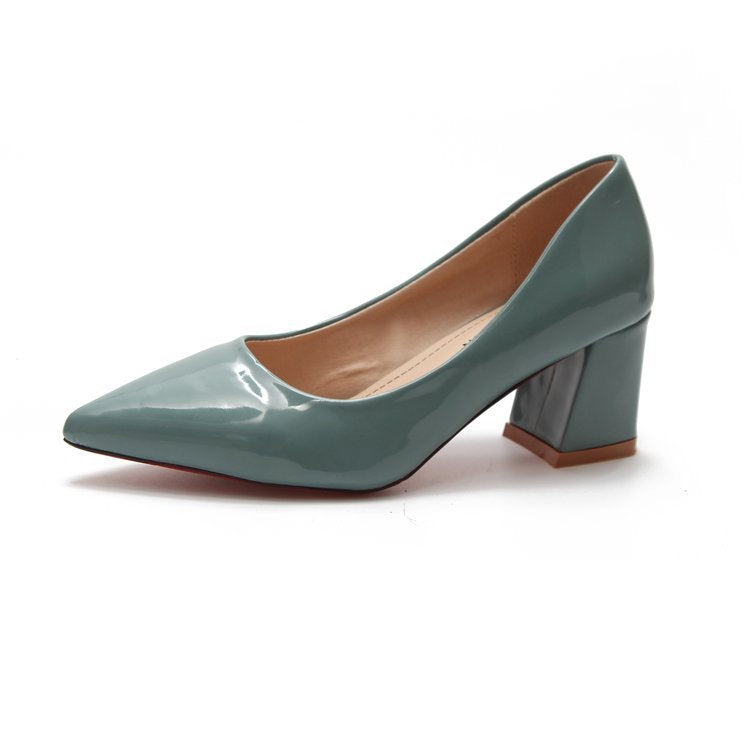 Summer New Pointed Shallow Mouth Thick Heel High Heels - WAlMYe #