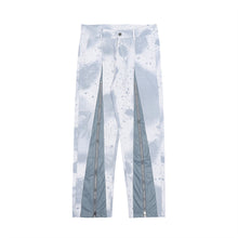 Load image into Gallery viewer, Trendy Loose PU Leather Stitching Zipper Slit Jeans
