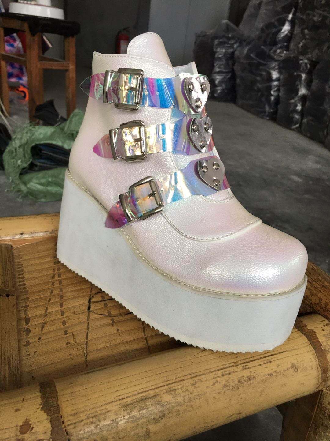 Women's casual shoes with high buckle - WAlMYe #