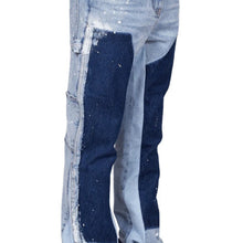 Load image into Gallery viewer, Men&#39;s Color Contrast Wash Splicing Denim Trousers
