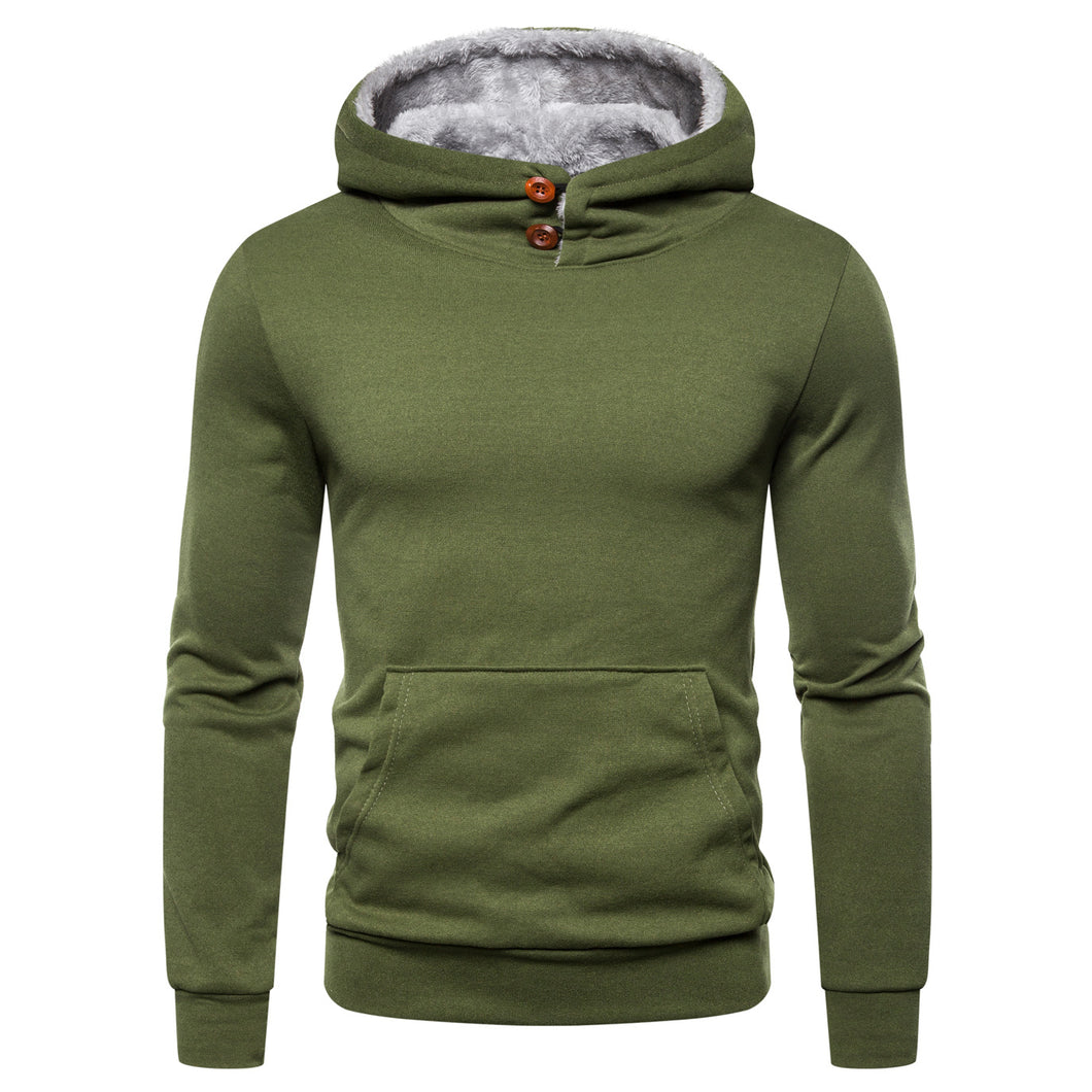 Men's Hooded Pan Buckle Pullover Sweater