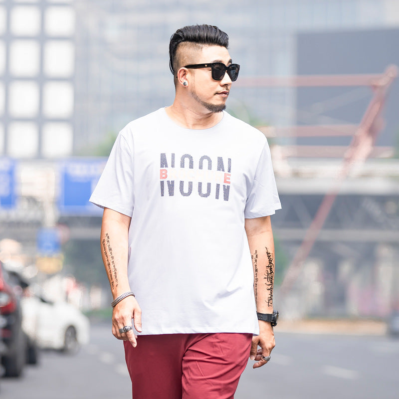 Fashion Plus Fattening Men's Fat Short Sleeve T-shirt - WAlMYe #