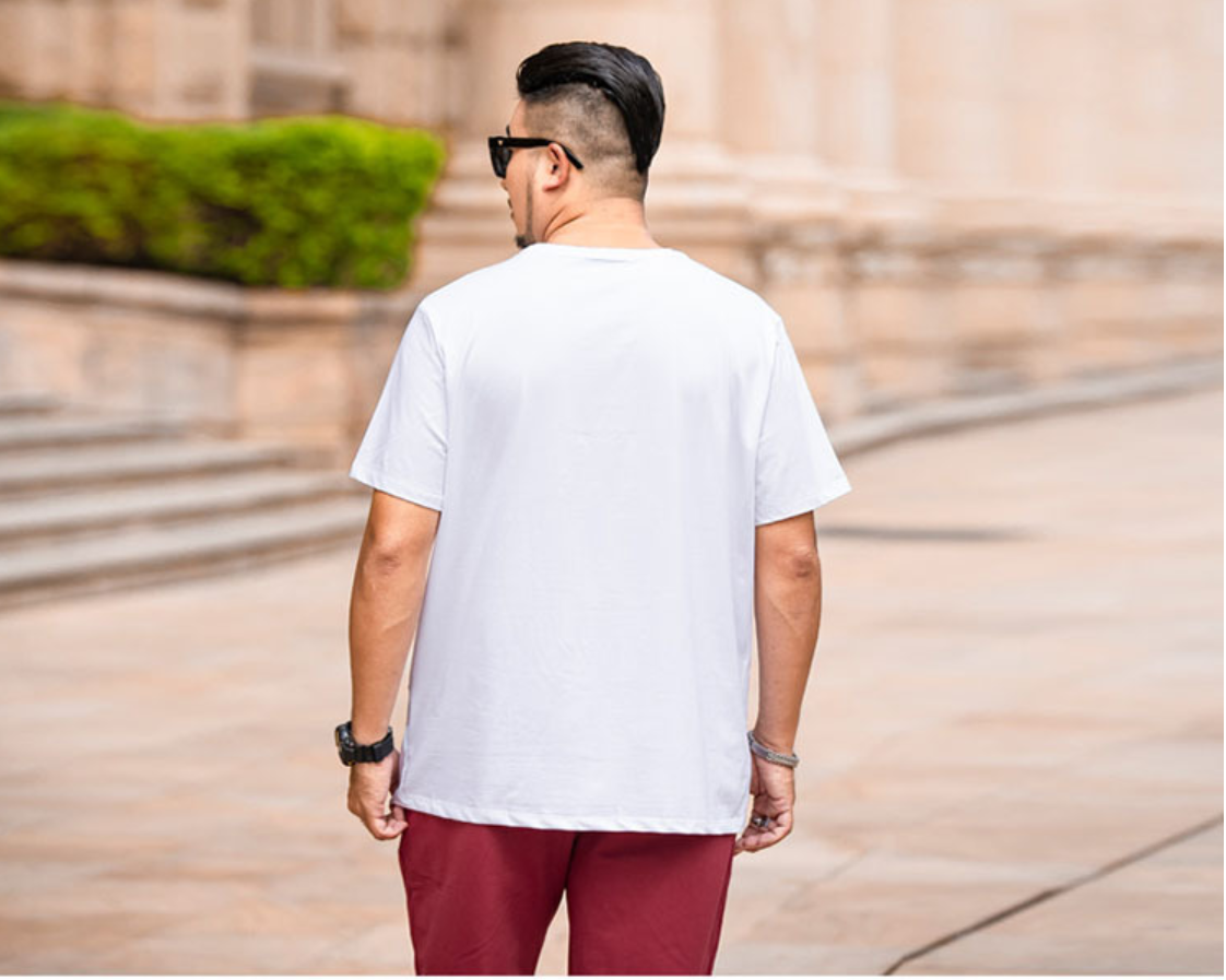 Fashion Plus Fattening Men's Fat Short Sleeve T-shirt - WAlMYe #