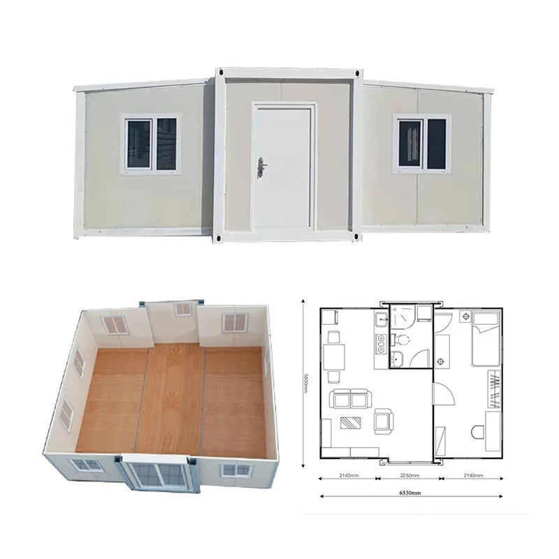 Luxury Prefab Modular 20ft 40ft Folding Expandable Container House Office Foldable Expandable Mobile Home With Toilet Bathroom - WAlMYe #