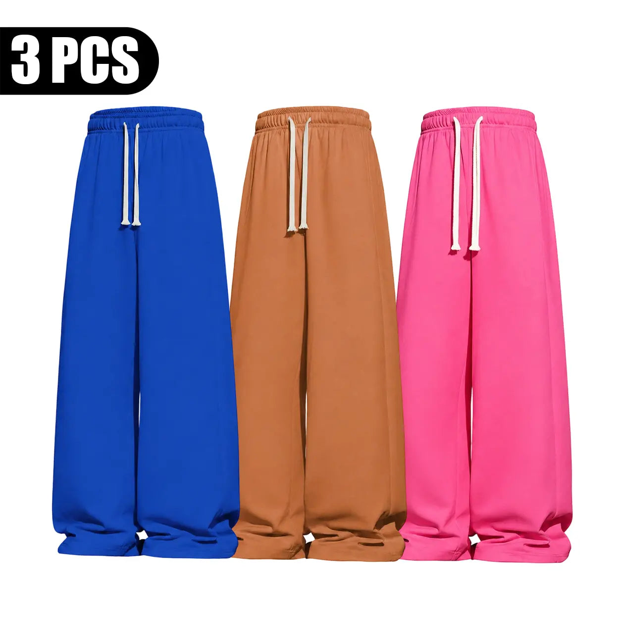 Men’S All-Season Baggy Wide-Leg Athletic Pants - Sports Clothing with Deep Pockets, Soft Breathable Fabric, Machine Washable Mens Clothing for Street Style, Khaki Pants Clothes