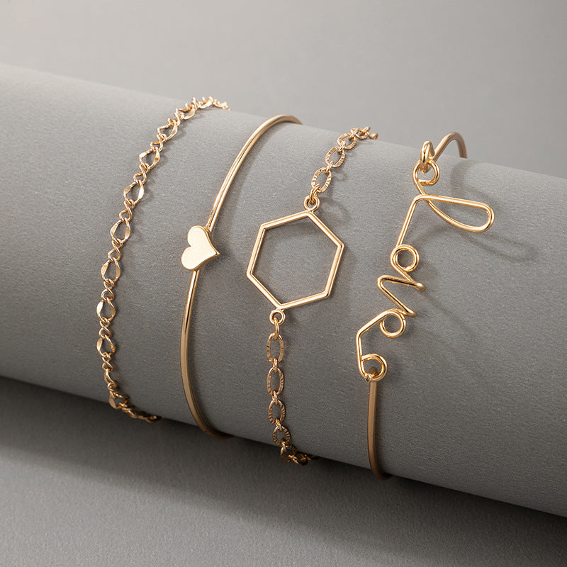 Geometric Simple Ins Style Fashion 4-piece Bracelet Female - WAlMYe #