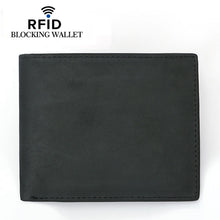 Load image into Gallery viewer, RFID Leather Bifold Retro Men&#39;s Wallet
