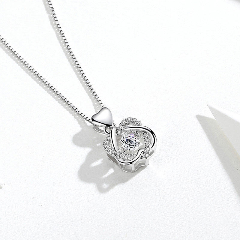 Girls star love fashion rhinestone necklace - WAlMYe #
