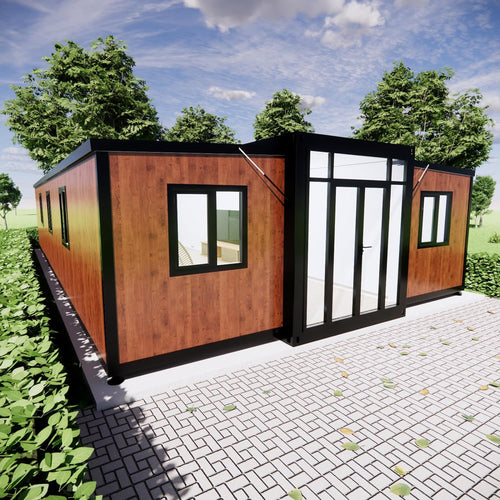 40FT Tiny House to Live in,Portable Prefab House with 3 Bedroom,1 Full Equiped Bathroom and Kitchen,Prefabricated Container House - WALMYE #