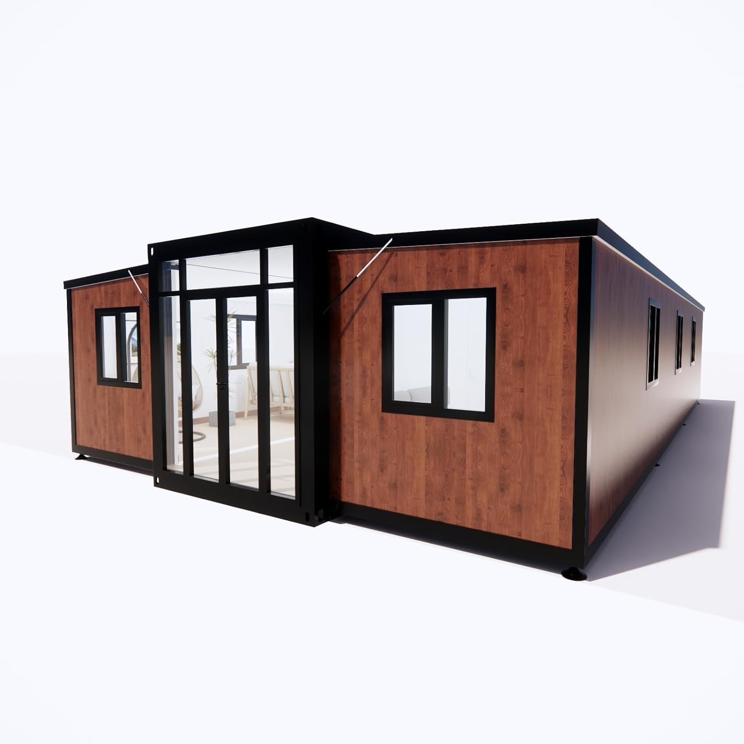 40FT Tiny House to Live in,Portable Prefab House with 3 Bedroom,1 Full Equiped Bathroom and Kitchen,Prefabricated Container House - WAlMYe #