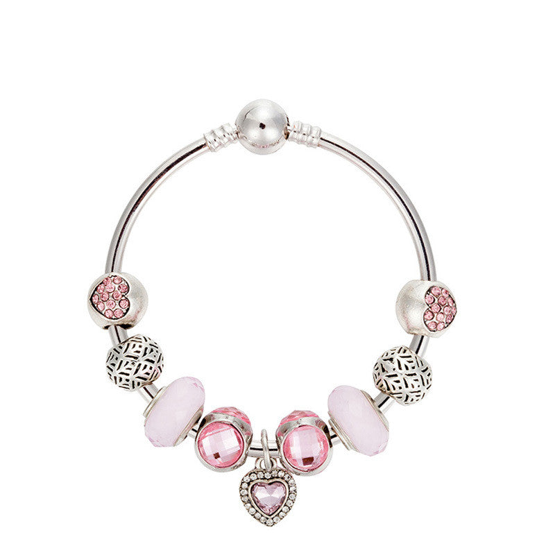 DIY peach heart pendant ladies bracelet - WAlMYe #