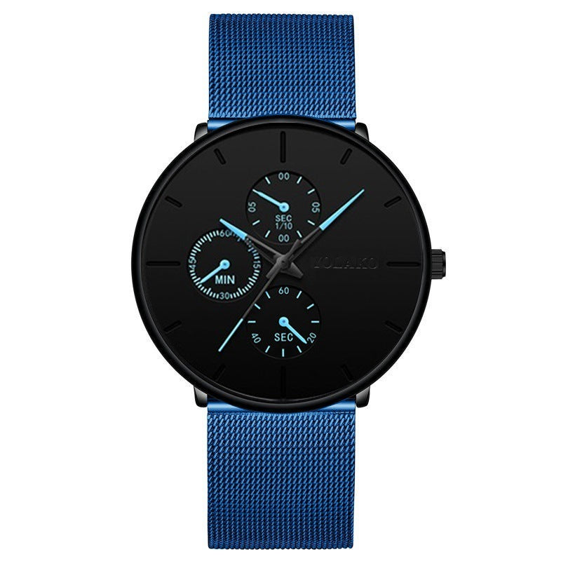 Fashionable ultra-thin mesh belt men's watch - WAlMYe #