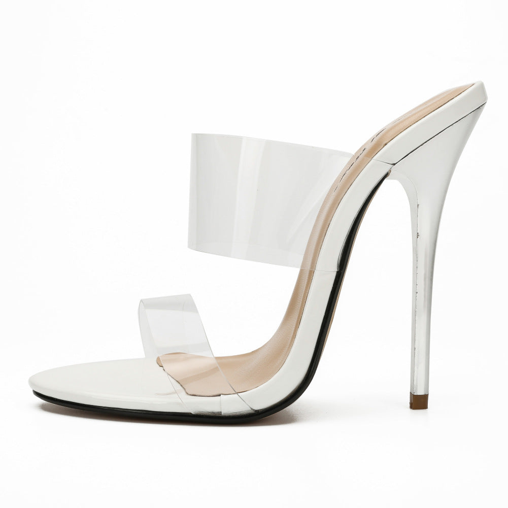 High heeled sandals with transparent ribbon - WAlMYe #
