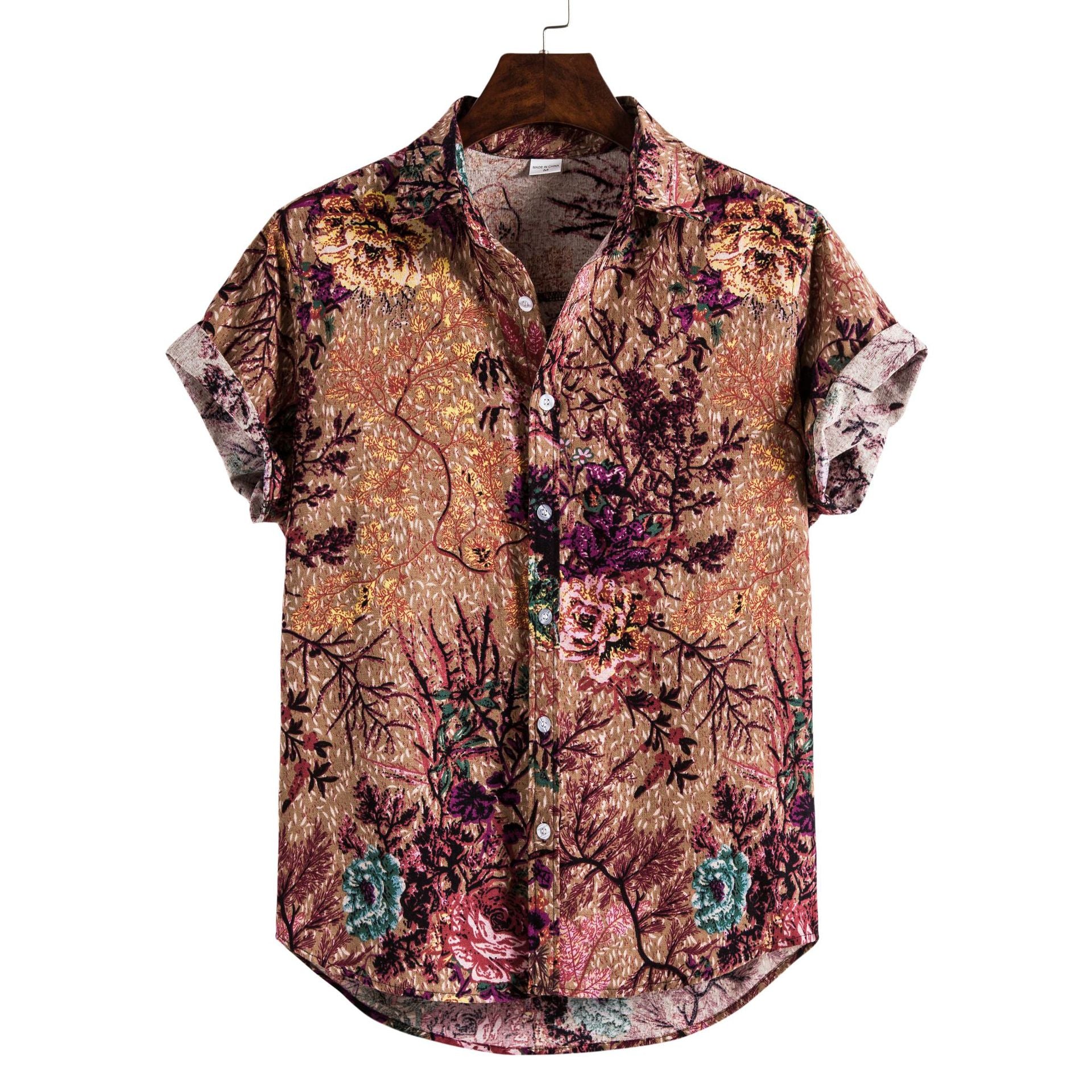 Men's Digital Printing Long Sleeve Shirt Men's Lapel Shirt - WAlMYe #