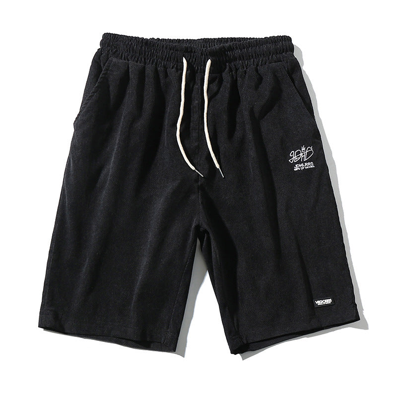 Summer New Corduroy Five Point Pants Embroidered  Loose Shorts - WAlMYe #