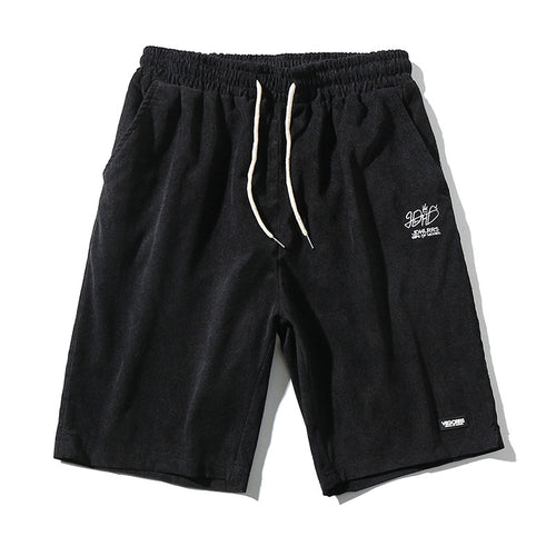Summer New Corduroy Five Point Pants Embroidered  Loose Shorts - WAlMYe #
