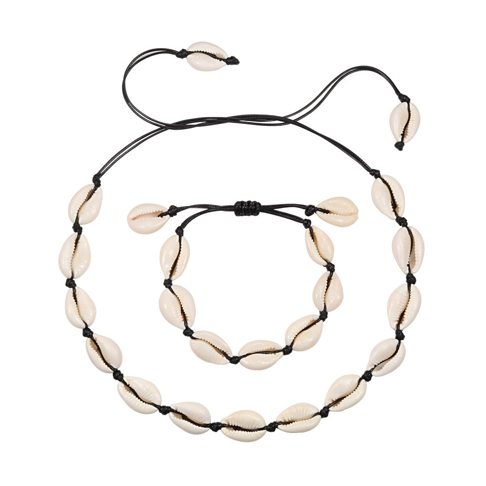 Shell Necklace Handmade Bracelet Clavicle Chain Anklet - WAlMYe #